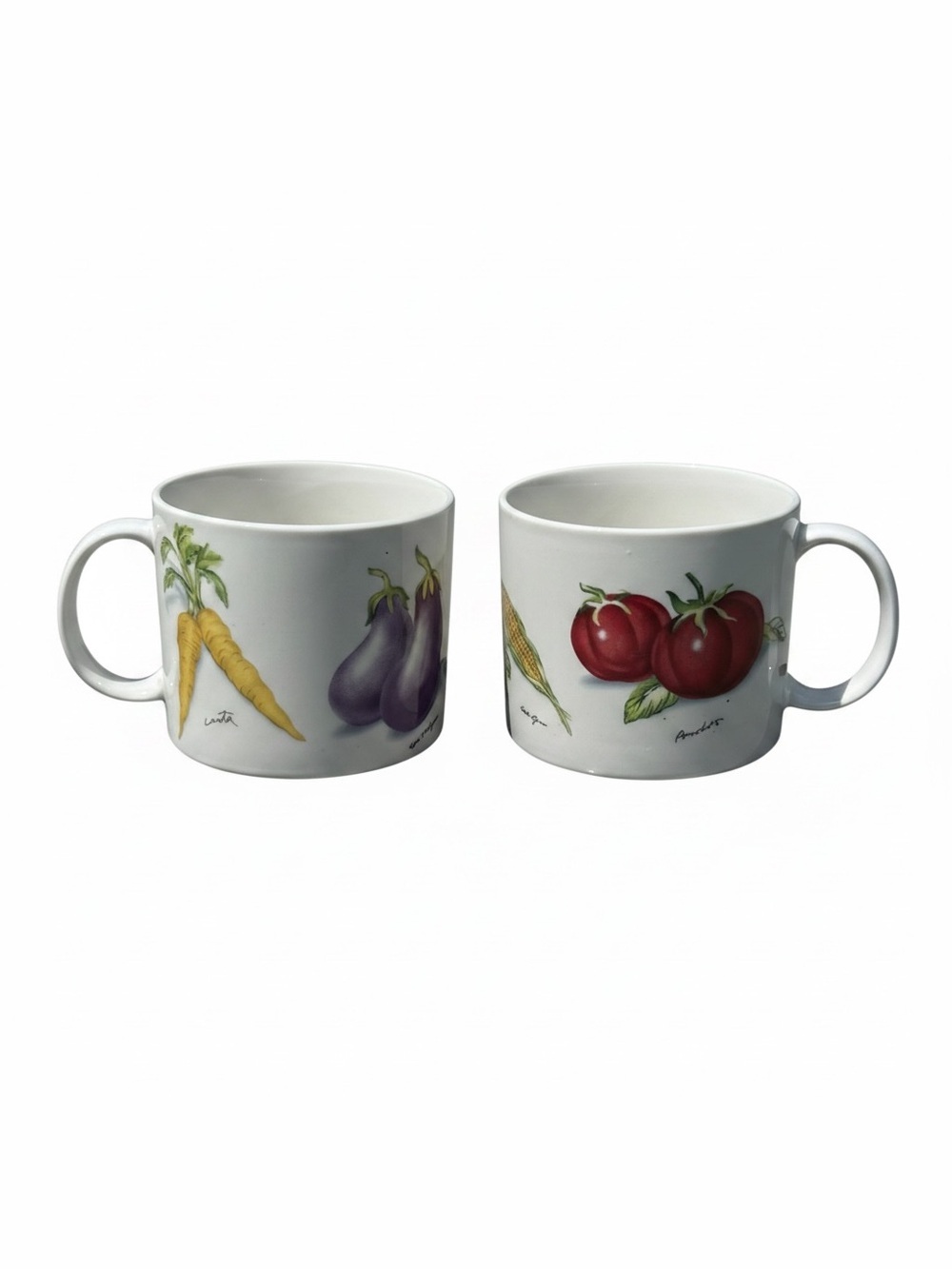 Vintage Tabletops Unlimited Fresh Vegetables Mug Set of 2 Cottagecore Farmhouse